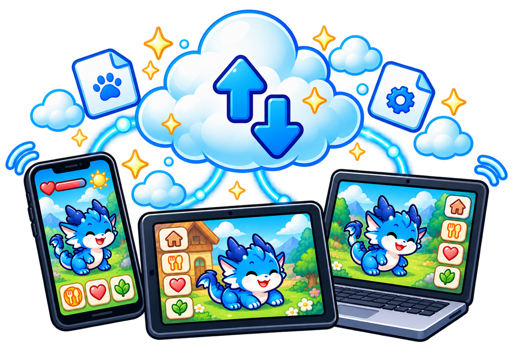 Ilustrasi cloud sync